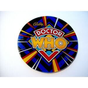 Doctor Who Pinball Machine Promo Plastic Drink Coaster 1992 Sci-Fi Space Age
